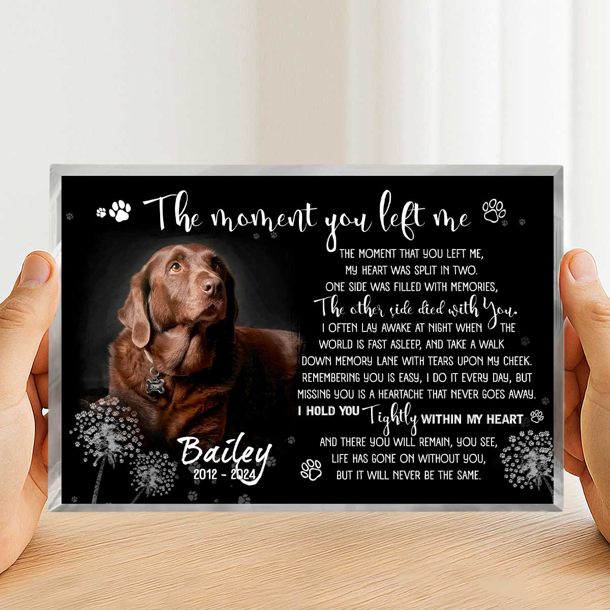 Dog Remembrance Plaque, Personalized Photo Pet Memorial Gift, Pet Loss Keepsake, Pet Memorial Photo Plaque, Pet Memorial Gifts