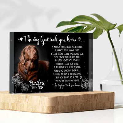 Personalized Dog Memorial Plaque With Poem, Dog Loss Sympathy Keepsake, Pet Bereavement Gift, Dog Sympathy Gift