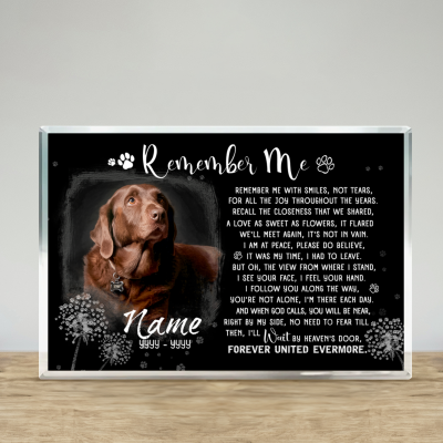 Pet Remembrance Plaque With Photo, Pet Bereavement Gift, Custom Acrylic Photo Gift, Keepsake For Dogs, Pet Loss Memorial Gifts