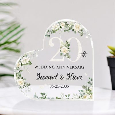 Personalized 20th Anniversary Gift, Twenty Year Anniversary Gift, 20th Wedding Anniversary Acrylic Plaque, 20th Marriage Anniversary Keepsake Gift