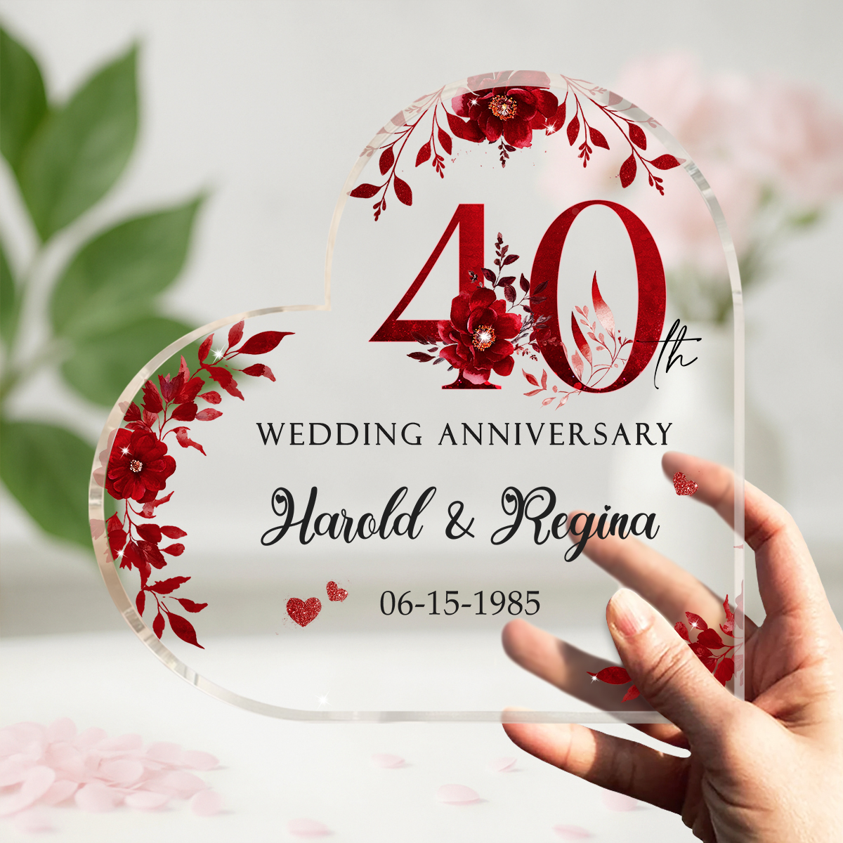 40th Wedding Anniversary Acrylic Plaque, Personalized 40th Anniversary Gift, Ruby Anniversary Gifts Keepsake, 40th Anniversary Gifts For Parents 1 Personalized 40th Anniversary Gift, Ruby Anniversary Gifts Keepsake, 40th Wedding Anniversary Acrylic Plaque, 40th Anniversary Gifts For Parents