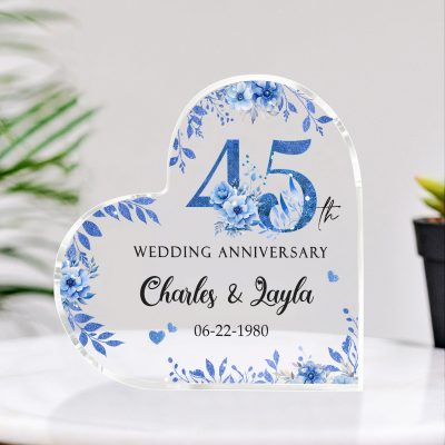 Personalized 45th Anniversary Gift, 45th Wedding Anniversary Acrylic Plaque, 45th Wedding Gift For Parents, Sapphire Anniversary Keepsake