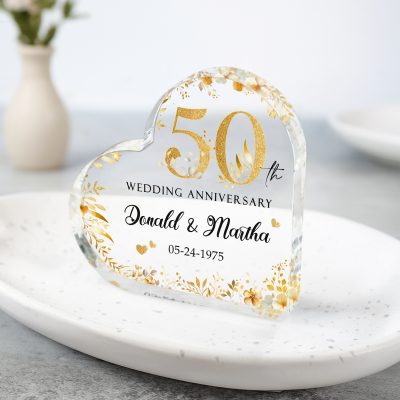 Personalized 50th Anniversary Gifts, Golden Anniversary Gifts, 50th Wedding Anniversary Acrylic Plaque, 50th Anniversary Gifts For Parents