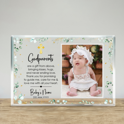 Godparents Acrylic Plaque With Photo, Personalized Godparents Gift, Godparents Gift from Godchild, Christening Gift, Baptism Gift, Christening Keepsake Gift