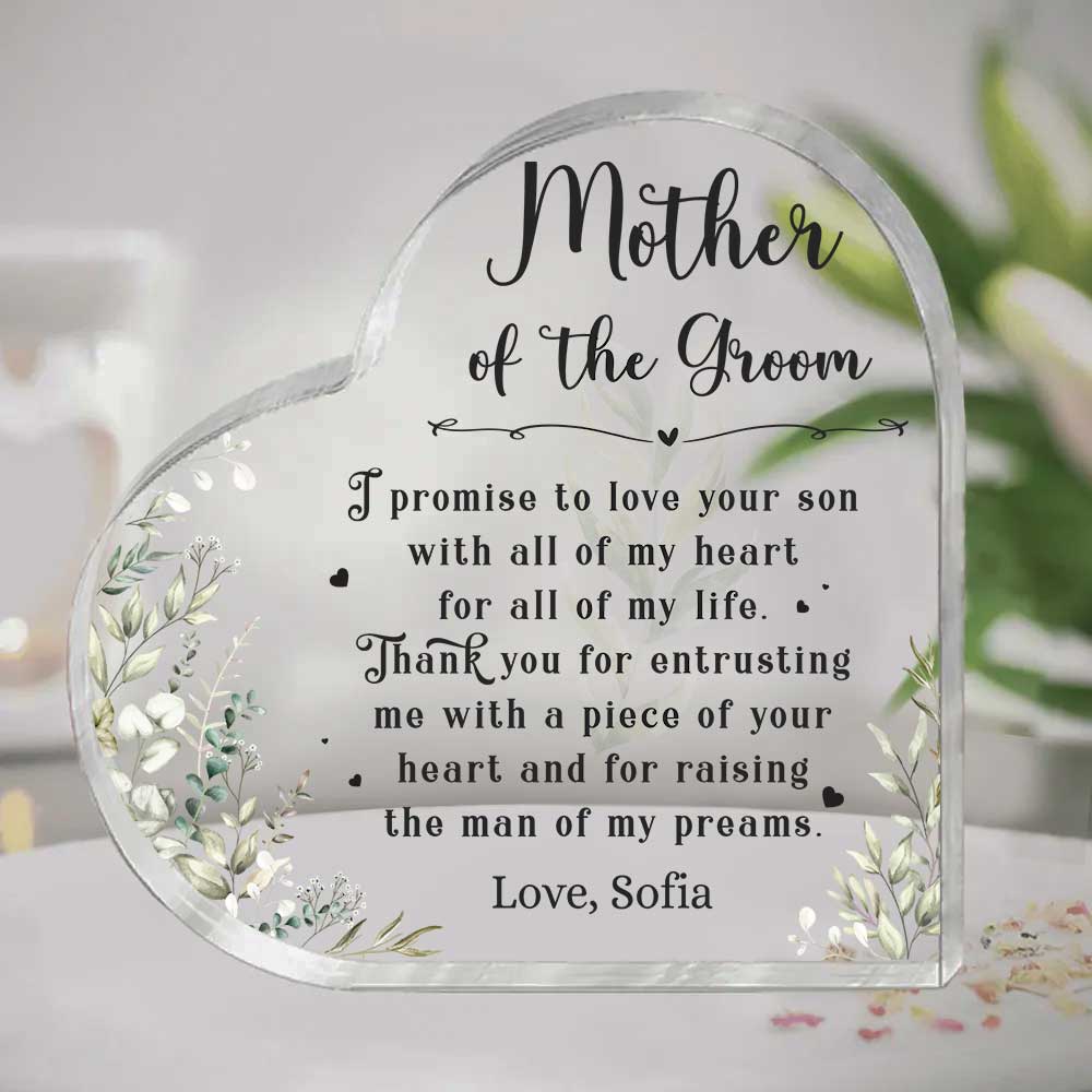 Personalized Mother Of The Groom Gift, Mom of the Groom Gift, Mother of the Groom Acrylic Plaque, Gift for Mother in law, Wedding Gift from Bride