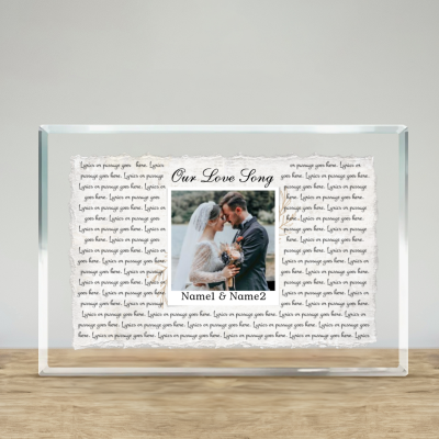 Paper Wedding Anniversary Gifts, Wedding Gift Song Lyrics, First Year Anniversary Gifts, Our Vows Gift, First Dance Song With Photo Acrylic Plaque