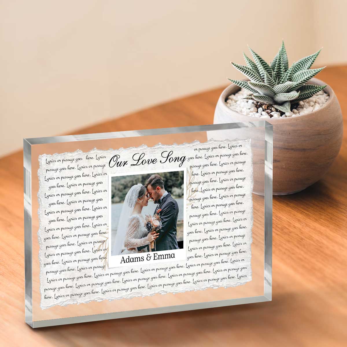 Paper Wedding Anniversary Gifts, Wedding Gift Song Lyrics, First Year Anniversary Gifts, Our Vows Gift, First Dance Song With Photo Acrylic Plaque