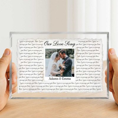 Paper Wedding Anniversary Gifts, Wedding Gift Song Lyrics, First Year Anniversary Gifts, Our Vows Gift, First Dance Song With Photo Acrylic Plaque