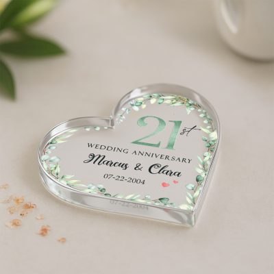 Personalized Anniversary Gifts, Custom Wedding Anniversary Heart Acrylic Plaque, Wedding Anniversary Gifts By Year, Anniversary Gifts For Him