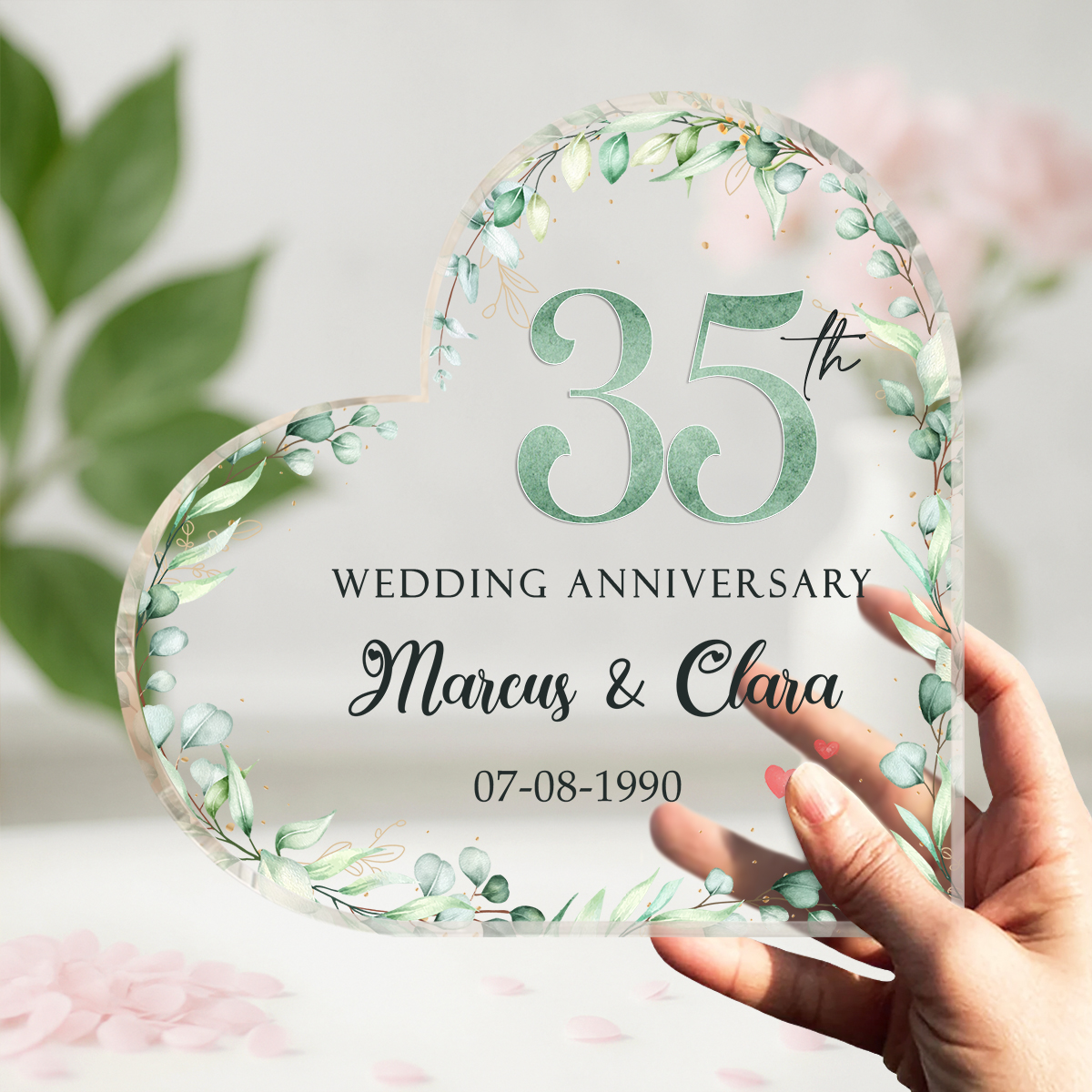 Custom Wedding Anniversary Heart Acrylic Plaque, Personalized Anniversary Gifts, Wedding Anniversary Gifts By Year, Anniversary Gifts For Him 1 Personalized Anniversary Gifts, Custom Wedding Anniversary Heart Acrylic Plaque, Wedding Anniversary Gifts By Year, Anniversary Gifts For Him