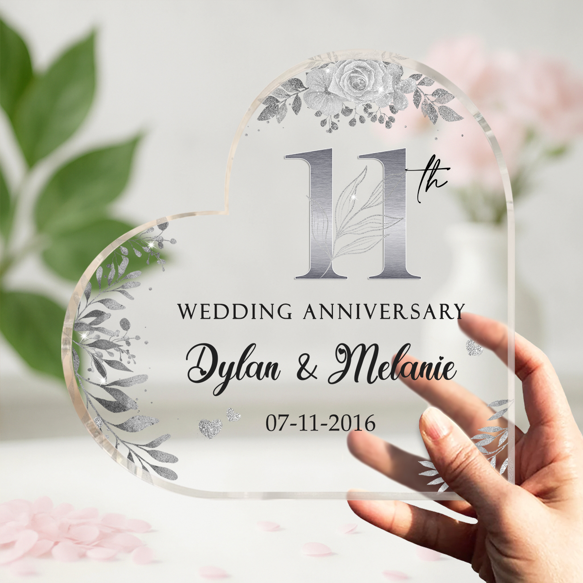 Personalized 11 Year anniversary gift, Eleventh Anniversary Gift, 11th Steel Anniversary Gifts, 11th Wedding Anniversary Acrylic Plaque