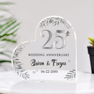 Personalized 25th Anniversary Gifts, 25 Year Silver Anniversary Gifts, Gift For 25th Marriage Anniversary, 25th Wedding Anniversary Acrylic Plaque