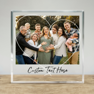 Personalized Photo Print Acrylic Block Plaque, Custom Photo Family Gift, Birthday Gift, Memories Image Plaque, Anniversary Christmas Gifts