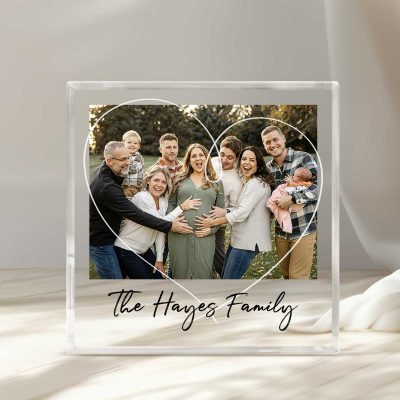 Personalized Photo Print Acrylic Block Plaque, Custom Photo Family Gift, Birthday Gift, Memories Image Plaque, Anniversary Christmas Gifts