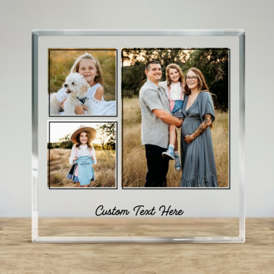 Custom Acrylic Photo Block, Freestanding Crystal Photo Gift, Personalized Picture Gifts, Family Photo Gift, Anniversary Gift