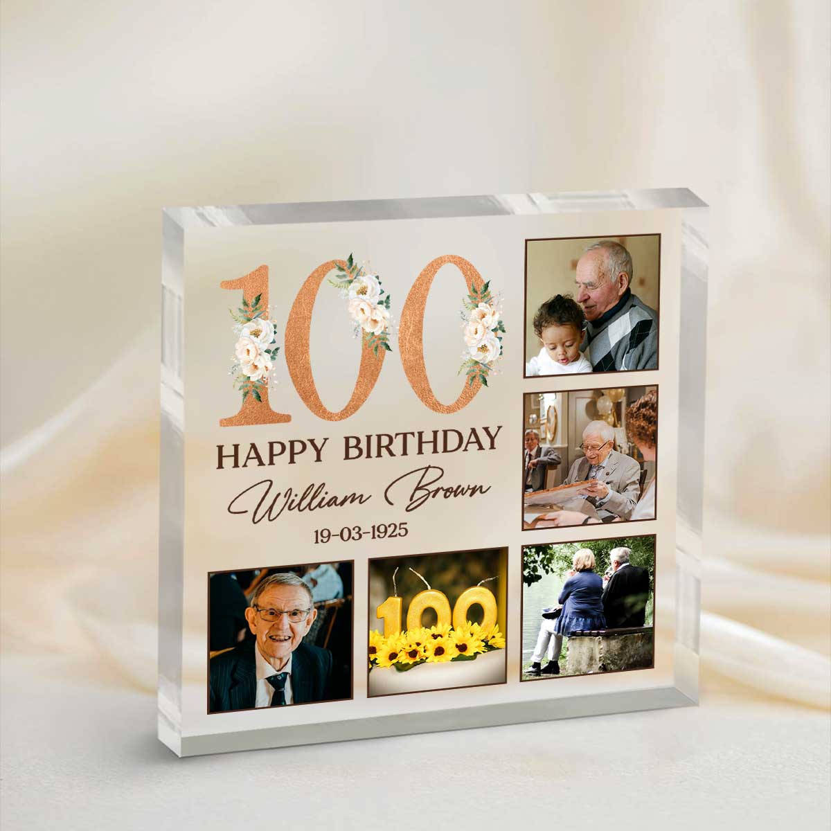 Personalized 100th Happy Birthday Photo Plaque, 100th Birthday Gift, 100 Year Birthday Gift, Birthday Ideas For 100th Birthday 1 Personalized 100th Happy Birthday Photo Plaque, 100th Birthday Gift, 100 Year Birthday Gift, Birthday Ideas For 100th Birthday
