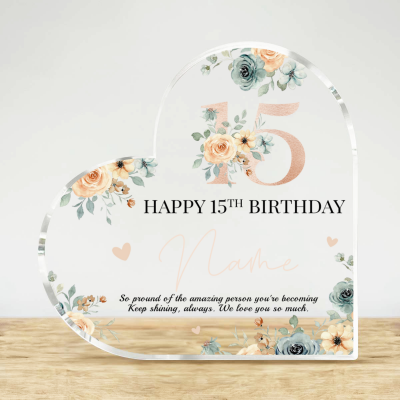 Personalised Happy 15th Birthday Gift Plaque, 15th Birthday Gifts, Birthday Gifts For Daughter
