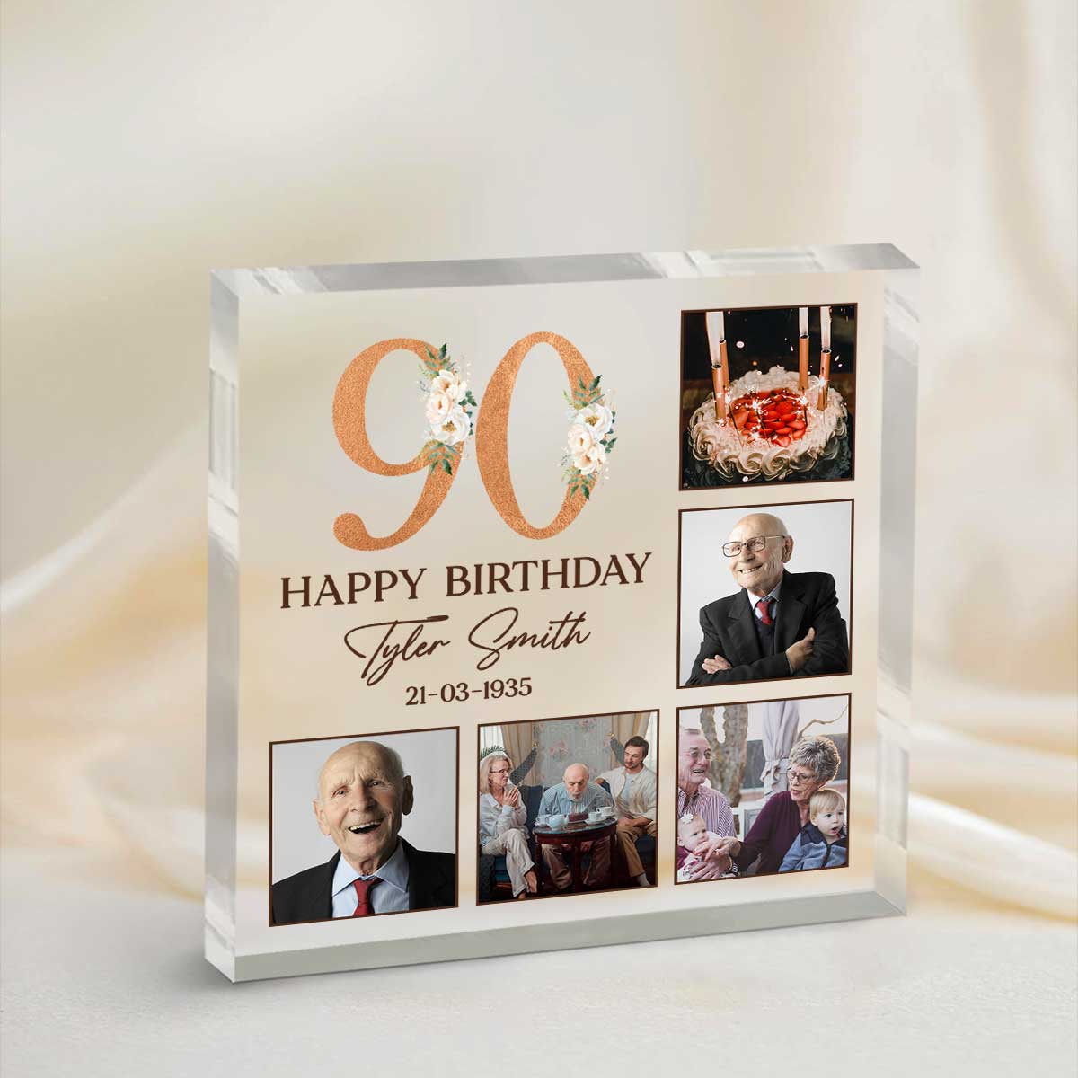 Happy 90th Birthday Photo Acrylic Plaque, Personalized 90th Birthday Gifts, Grandma Grandpa Birthday Gifts, 90th Birthday Ideas 1 Happy 90th Birthday Photo Acrylic Plaque, Personalized 90th Birthday Gifts, Grandma Grandpa Birthday Gifts, 90th Birthday Ideas