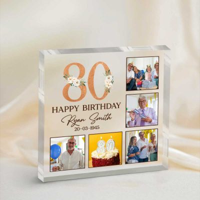 Personalized 80th Birthday Photo Plaque, Custom 80th Birthday Gifts, Gifts For 80th Birthday Man, Eighty Birthday Gifts