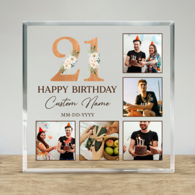 Personalized 21st Birthday Photo Plaque, Custom 21st Birthday Gifts, Unique 21st Birthday Gifts For Him, Gifts For 21st Birthday Male