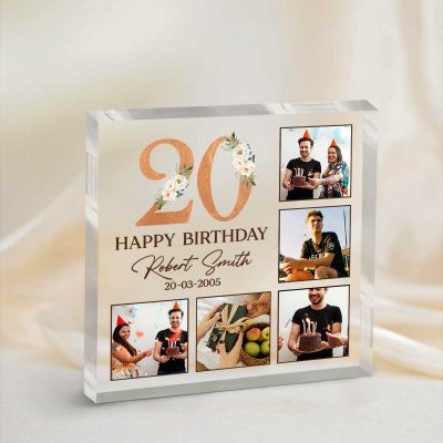 Personalized Happy 20th Birthday Photo Plaque, Custom 20th Birthday Gifts, 20th Birthday Presents, Birthday Ideas For 20th Birthday