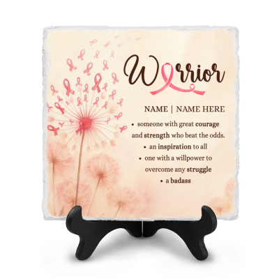 Warrior Cancer Survivor Definition Ceramic Plaque, Beat Breast Cancer Recovery Sign, Strength Keepsake, Encouragement Motivational Hardship Tile