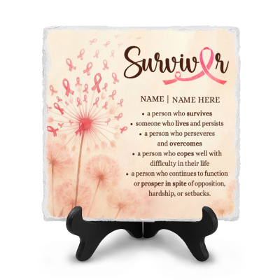 Personalized Survivor Definition Ceramic Plaque, Custom Breast Cancer Survivor, Survivor Definition Gift, Encouragement Gift, Gift for Survivor