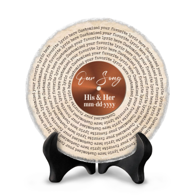 Personalized Wedding Song Lyrics Plate, Custom Ceramic Vinyl Decor, First Dance Anniversary Gift, Anniversary Keepsake, Gift for Couples