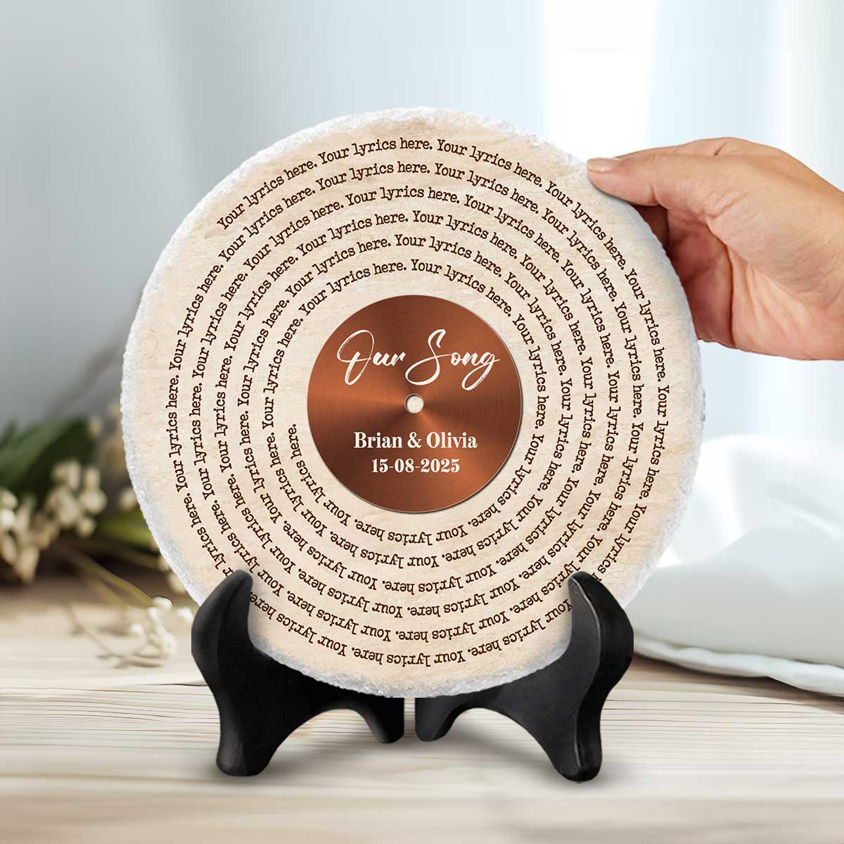 Custom Ceramic Vinyl Decor, Personalized Wedding Song Lyrics Plate, First Dance Anniversary Gift, Anniversary Keepsake, Gift for Couples
