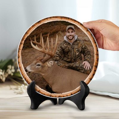 Hunting Decor, Your Hunting Picture on Stone, Custom Deer Pictures Plaque, Hunting Gifts, Cabin Decor, Gifts For Hunter, Dad Christmas Gift