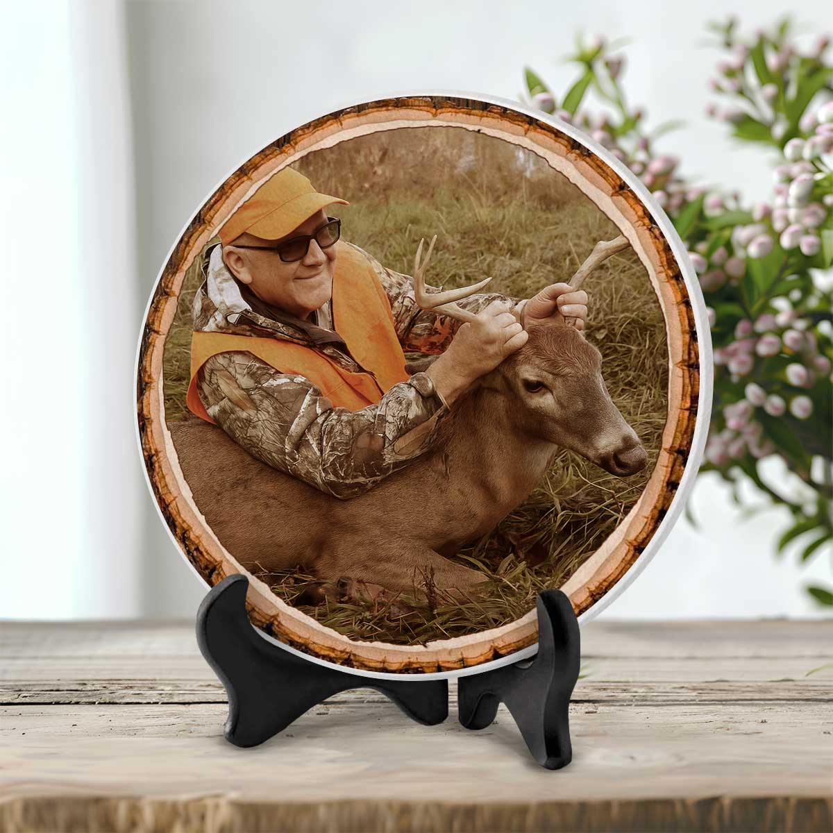 Hunting Decor, Your Hunting Picture on Stone, Custom Deer Pictures Plaque, Hunting Gifts, Cabin Decor, Gifts For Hunter, Dad Christmas Gift