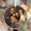 Personalized Wedding Anniversary Ornament with Then and Now Photos, Custom Anniversary Keepsake, Anniversary Gift for Parents