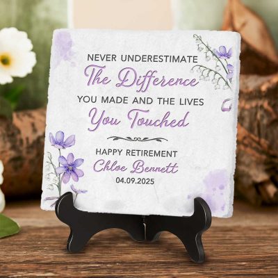 Personalized Happy Retirement Tile Plaque, Happy Retirement Appreciation Gift, Meaningful Coworker Leaving Gift, Retirement Gift For Women