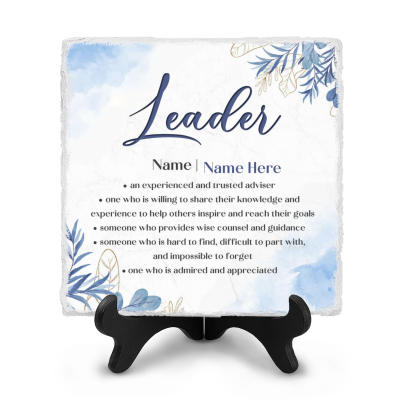 Personalized Leader Definition Tile Plaque With Stand, Thank You Leader Sign, Boss Appreciation For Retirement, Counselor, Coach Tile