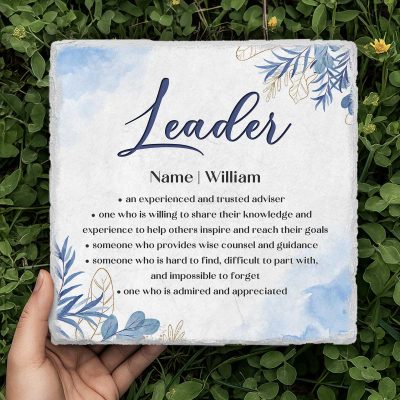 Personalized Leader Definition Tile Plaque With Stand, Thank You Leader Sign, Boss Appreciation For Retirement, Counselor, Coach Tile