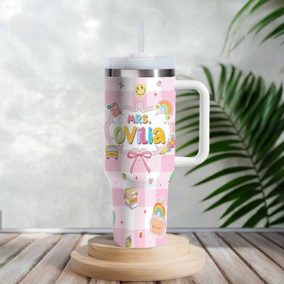 Custom Teacher 40 Oz Tumbler With Name, Personalized Teacher Gifts, Teacher Appreciation Gifts, Back To School Gift, End of Year Gift