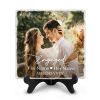 Personalized Engaged Photo Ceramic Tile, Engagement Gifts for Couple, Engagement Keepsake Present Fiancé, Engagement Photo Gift