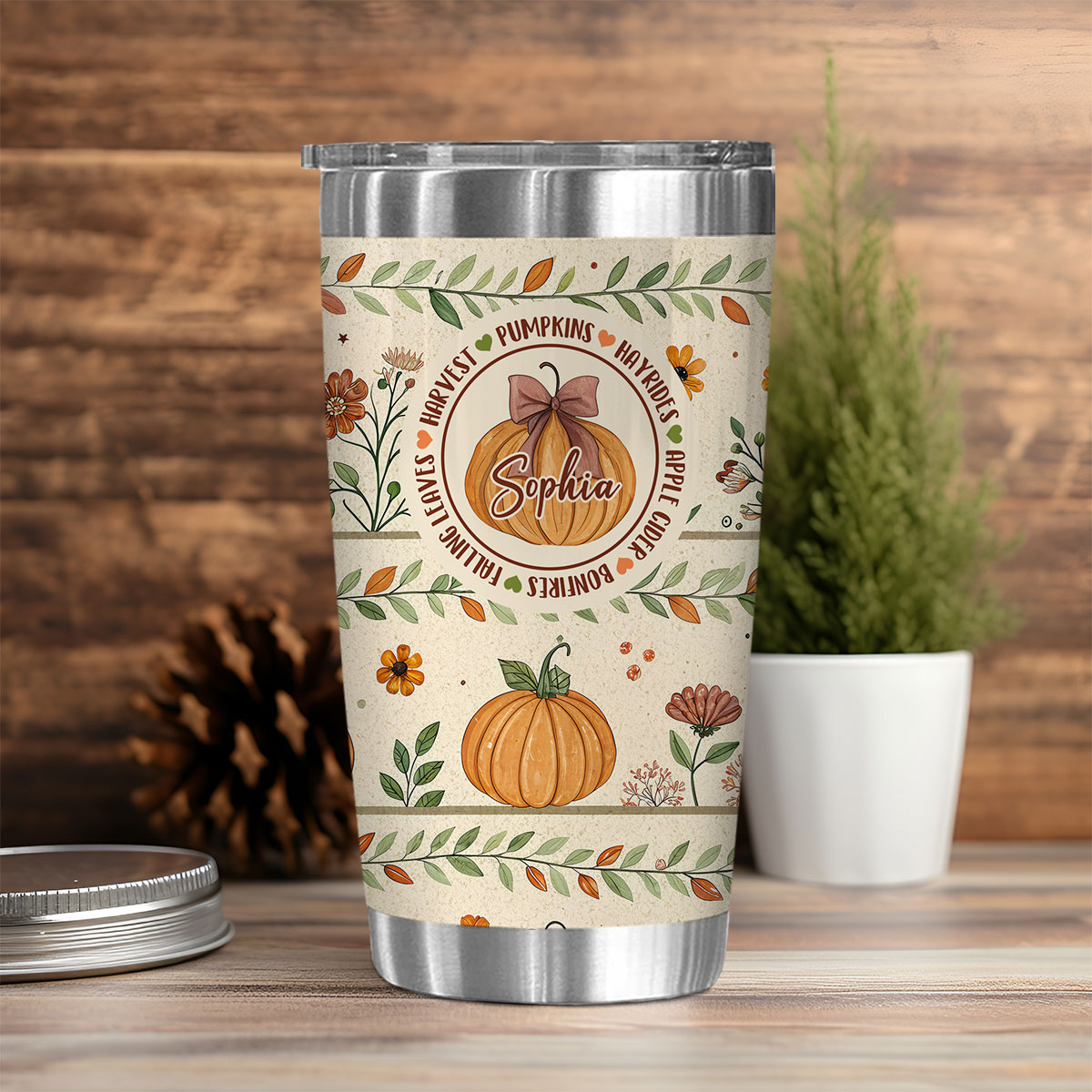 Personalized Fall Pumpkin Tumbler, Custom Floral Pumpkin Tumbler Cup, Pumpkin Travel Mug, Fall Travel Cup, Autumn Thanksgiving Tumbler Gift 1 Personalized Fall Pumpkin Tumbler, Custom Floral Pumpkin Tumbler Cup, Pumpkin Travel Mug, Fall Travel Cup, Autumn Thanksgiving Tumbler Gift