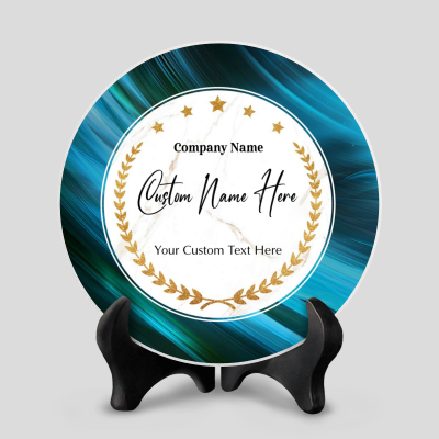 Customized Circle Ceramic Award Trophy Plaque, Personalized Employee Award, Retirement Appreciation, Retirement Award Plaque