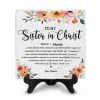 Scripture Verse Encouragement Tile Plaque - To My Sister In Christ Personalized Gift, Christian Gift For Religious Church Bible Study Friend