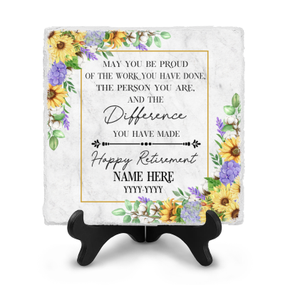 Happy Retirement Gifts Personalised Stone, Retirement Present For Coworker, Retirement Gift For Boss, Gift For Retired Person