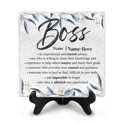 Custom Boss Definition Tile Plaque, Personalized Gifts For Boss, Boss Appreciation Gifts, Gift For Boss Leaving, Gifts For Your Manager