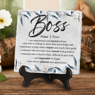 Personalized Gifts For Boss, Boss Appreciation Gifts, Gift For Boss Leaving, Custom Boss Definition Tile Plaque, Gifts For Your Manager