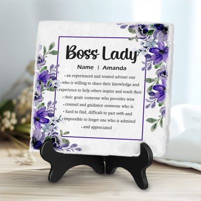 Boss Lady Definition Ceramic Plaque, Customised Gifts For Boss, Gifts For Women Boss, Present For Lady Boss, Best Gift For Lady Manager
