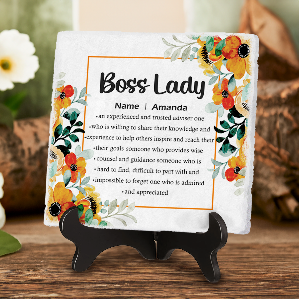 Boss Lady Definition Ceramic Plaque, Customised Gifts For Boss, Gifts For Women Boss, Present For Lady Boss, Best Gift For Lady Manager