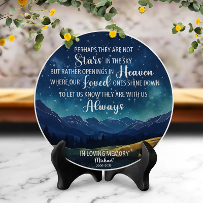Custom Name Perhaps They Are Not Stars - Personalized Square Shaped Memorial Stone, Sympathy Gift For Family Members
