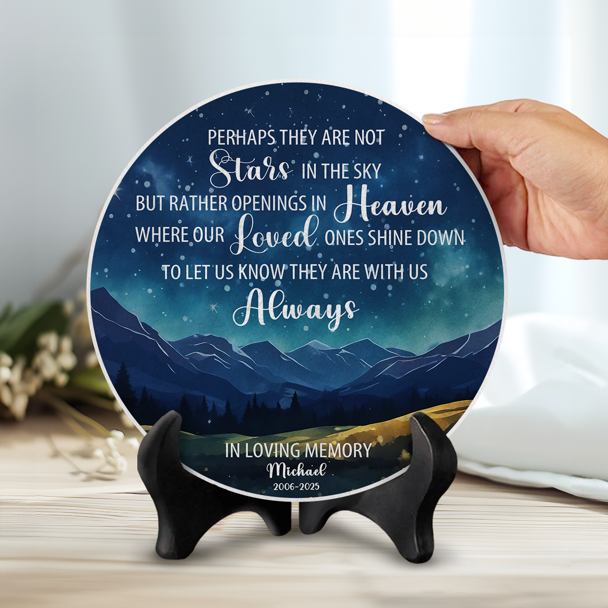 Custom Name Perhaps They Are Not Stars - Personalized Square Shaped Memorial Stone, Sympathy Gift For Family Members 1 Custom Name Perhaps They Are Not Stars - Personalized Square Shaped Memorial Stone, Sympathy Gift For Family Members