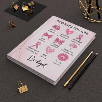 Personalized Breast Cancer Journal - God Says You Are, Positive Prayer Affirmations Notebook, Cancer Recovery Gift