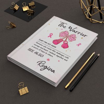 Personalized Warrior Journal, Custom Warrior Definition Notebook, Encouragement Gift for Breast Cancer