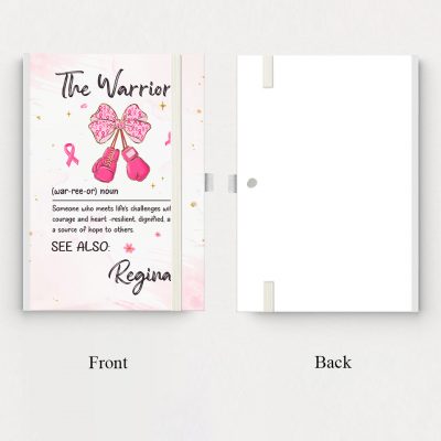 Personalized Warrior Journal, Custom Warrior Definition Notebook, Encouragement Gift for Breast Cancer